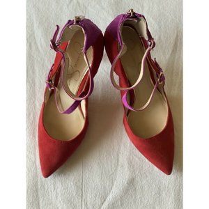 Jessica Simpson Red Suade Heels Size 8